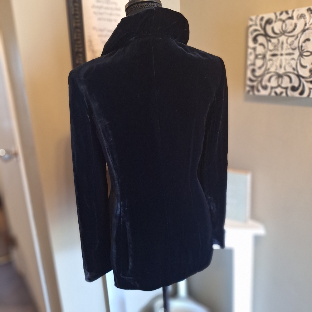 Elegant Black Velvet Women's Blazer Jacket 6 - Picture 8 of 16